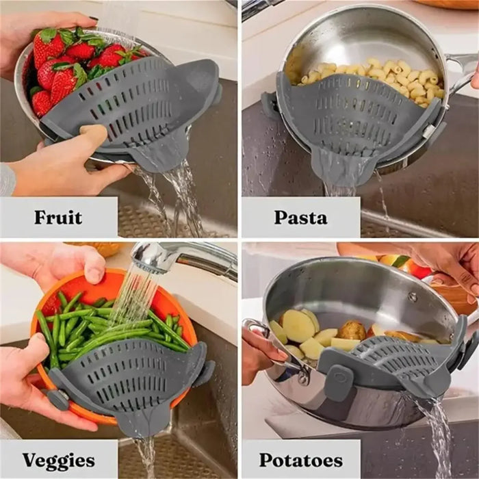 Adjustable Silicone Pot Strainer for Noodles & Pasta