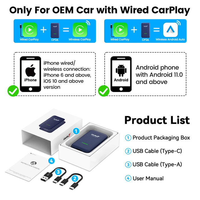 CarlinKit 5.0 Wireless CarPlay & Android Auto Adapter