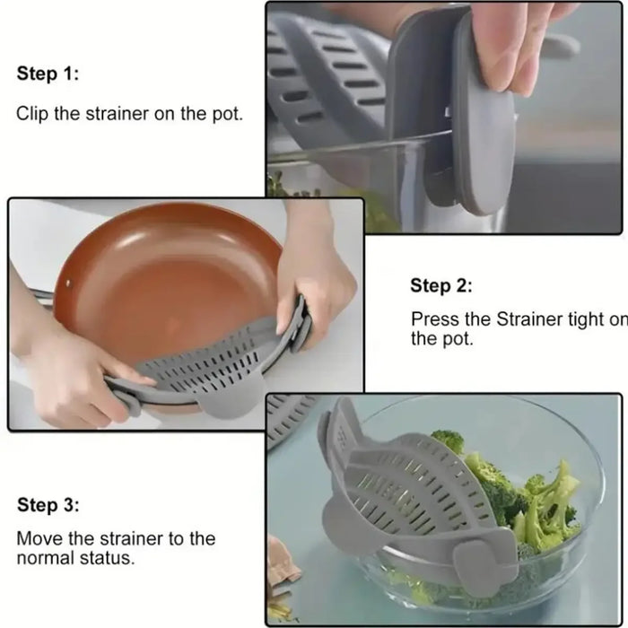 Adjustable Silicone Pot Strainer for Noodles & Pasta