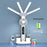 Rechargeable Desk Lamp with LED Clock & Fan